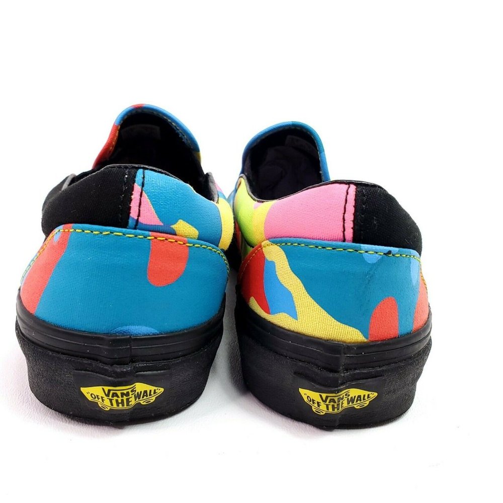Vans Womens 8 Shoes Classic Slip On Neon Camo Blue - Picture 6 of 11